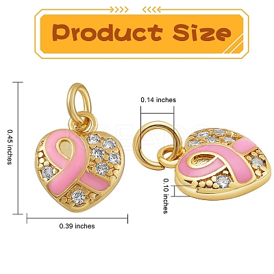 20Pcs Brass Micro Pave Clear Cubic Zirconia Charms KK-SZ0004-72-1