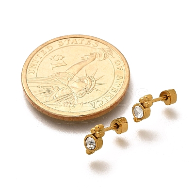 Ion Plating(IP) 304 Stainless Steel Stud Earrings EJEW-A118-17G-02-1