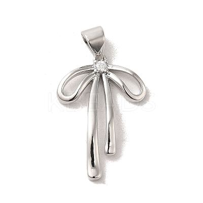Brass Micro Pave Clear Cubic Zirconia Pendants KK-R155-02P-1