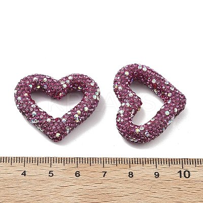 Heart Shape Polymer Clay Rhinestone Beads CLAY-NH0001-09B-09-1