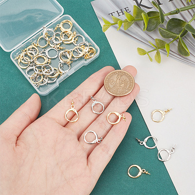 20 Pairs 2 Colors Brass Leverback Earring Findings KK-PH0005-24-1