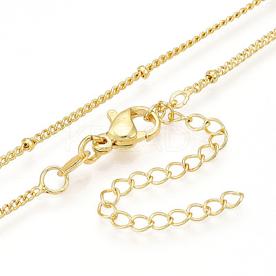 Round Brass Curb Chain Necklaces for Women NJEW-G084-18LG-1
