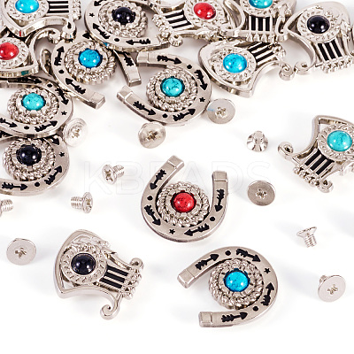8 Styles Alloy Decorative Rivets BUTT-TA0001-19-1