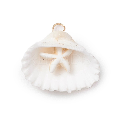 10Pcs Summer Beach Natural Shell Pendants PALLOY-JF02648-01-S-1