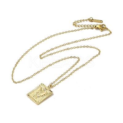 Brass Micro Pave Clear Cubic Zirconia Pendants Necklaces NJEW-K269-03B-G-1