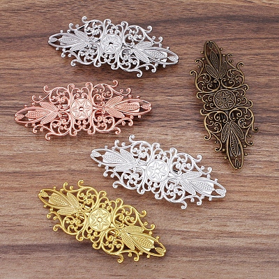 Vintage Hair Accessories Iron Hair Barrette Findings OHAR-PW0001-035P-1