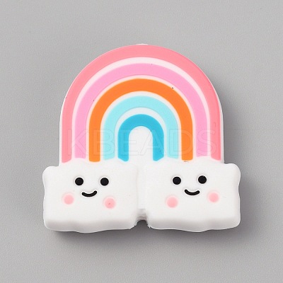 Rainbow Food Grade Eco-Friendly Silicone Focal Beads SIL-WH0013-51A-1