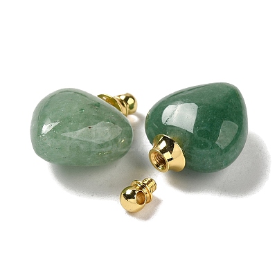 Natural Green Aventurine Perfume Bottle Pendants G-Z039-03G-06-1