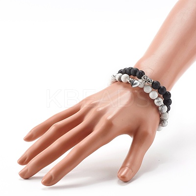 Magnetic Heart Clasps Bracelets Set for Couples Best Friends BJEW-JB06791-1