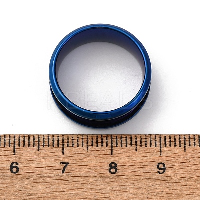 201 Stainless Steel Grooved Finger Ring Settings STAS-TAC0001-10A-L-1