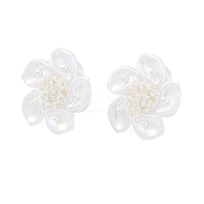Flower Brass Stud Earring LS-EJEW-L288-006S-1
