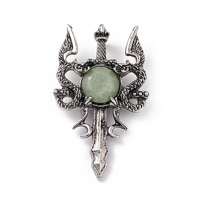 Natural Green Aventurine Pendants G-H281-03G-1