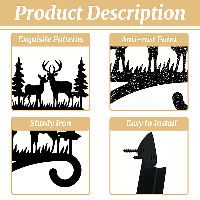 Iron Hanging Plant Hanger Bracket HJEW-WH0095-036-1