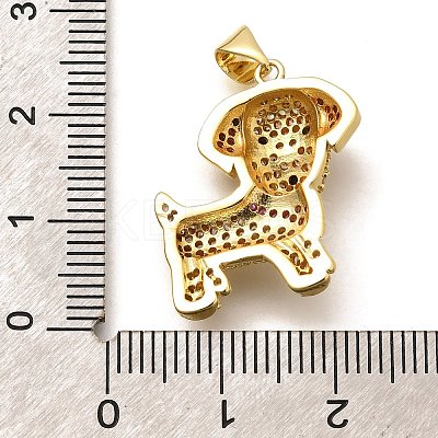 Rack Plating Brass Micro Pave Cubic Zirconia Enamel Pendants KK-L226-032G-03-1