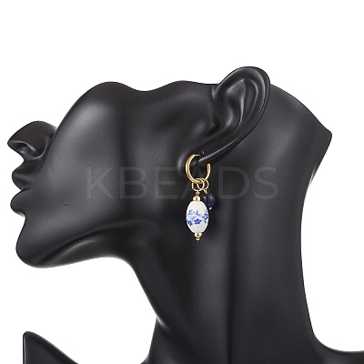 Oval 316 & 202 Stainless Steel Hoop Earrings EJEW-JE06734-02-1