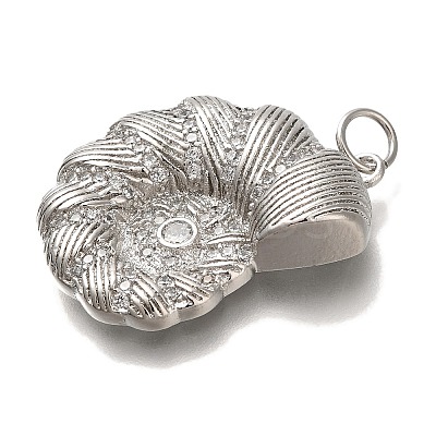 Rack Plating Brass Micro Pave Cubic Zirconia Pendants KK-I720-58P-1