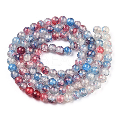 Baking Paint Crackle Glass Bead Strands LS-DGLA-R053-04H-1