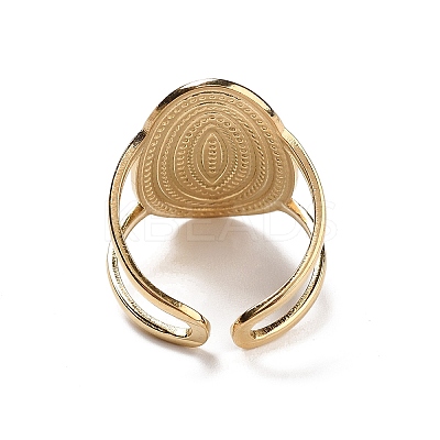 Ion Plating(IP) 304 Stainless Steel Open Cuff Rings RJEW-F167-01G-09-1