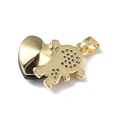 Real 18K Gold Plated Rack Plating Brass Micro Pave Clear Cubic Zirconia Pendants KK-C015-23G-15-1