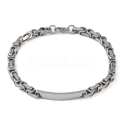 Tarnish Resistant 201 Stainless Steel ID Bracelets BJEW-F331-08P-1