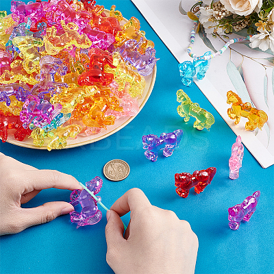55Pcs Transparent Acrylic Pendants OACR-PH0004-58-1
