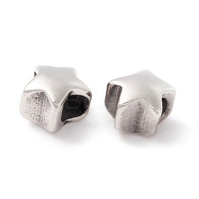 304 Stainless Steel European Beads STAS-M298-08AS-1
