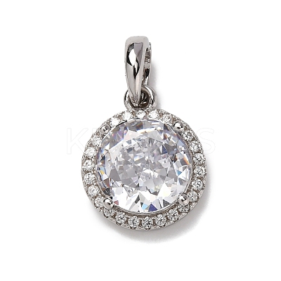925 Sterling Silver Pave Clear Cubic Zirconia Pendants STER-F063-01C-01-1