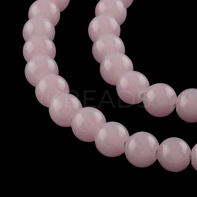 Imitation Jade Glass Beads Strands DGLA-S076-8mm-01-1