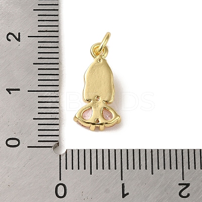Brass Micro Pave Colorful Cubic Zirconia Glass Pendants X-KK-R162-026I-G-1