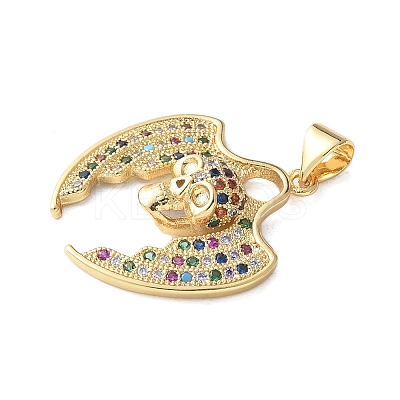 Brass Micro Pave Cubic Zirconia Pendants KK-A252-12G-1