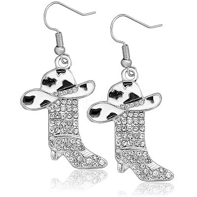 Alloy Rhinestone Dangle Earrings FS-WG4606E-05-1