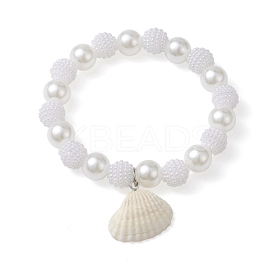 ABS Plastic Imitation Pearl Beaded Stretch Bracelet BJEW-JB10104-02-1