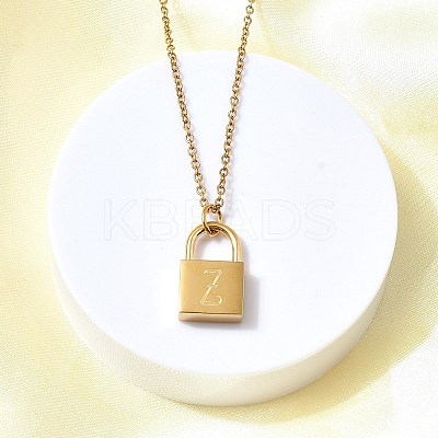 304 Stainless Steel Rolo Chain Pendant Necklaces NJEW-S444-01G-26-1
