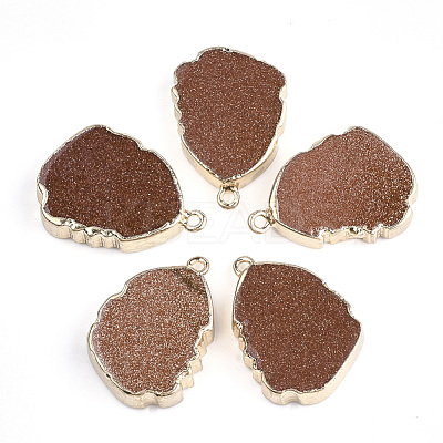 Electroplate Synthetic Goldstone Pendants G-S344-19A-1
