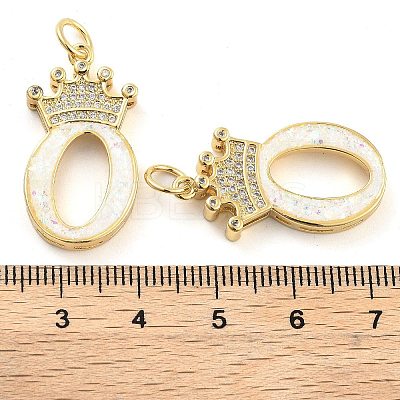 Brass Micro Pave Clear Cubic Zirconia Pendants KK-G498-01O-02-1