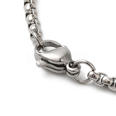 Non-Tarnish Horse Shoes with Couple 201 Stainless Steel Pendant Necklaces for Women and Men NJEW-F324-04P-1