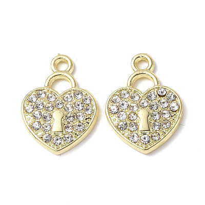 Rack Plating Alloy Rhinestone Pendants PALLOY-M203-09LG-1