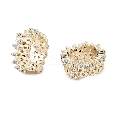 Brass Micro Pave Cubic Zirconia European Beads KK-K297-47KCG-1