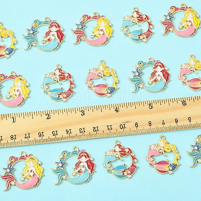 16Pcs 4 Styles Alloy Enamel Pendants ENAM-FS0002-24-1