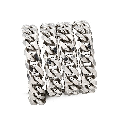 Tarnish Resistant Men's Jewelry Making 201 Stainless Steel Curb Chains CHS-A003B-2.5mm-1