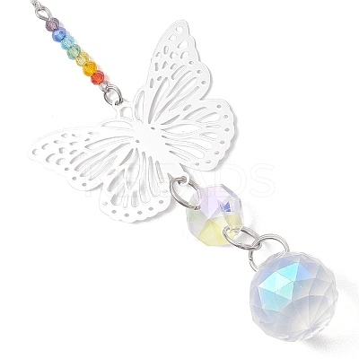 Glass Teardrop Hanging Suncatchers HJEW-JM04654-03-1