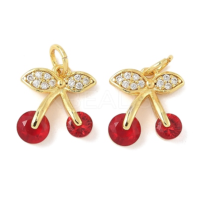 Brass Micro Pave Cubic Zirconia Pendants KK-I355-02G-01-1