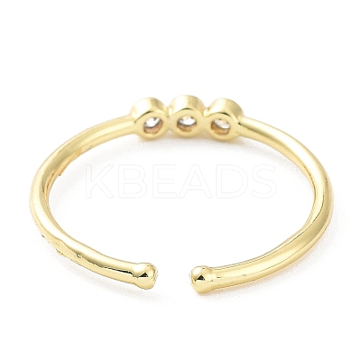 Rack Plating Brass Micro Pave Clear Cubic Zirconia Cuff Rings RJEW-C043-10G-1