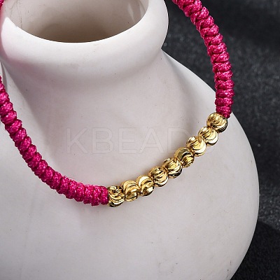 Polyester Cord Braided Bead Bracelets for Women BJEW-L698-01G-07-1