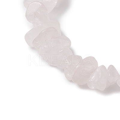 Natural Rose Quartz Chips Stretch Bracelets for Women Men BJEW-JB11341-12-1