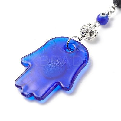 Handmade Lampwork Evil Eye Pendant Decoration HJEW-JM00791-1