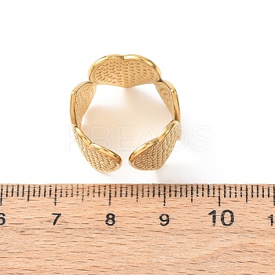 304 Stainless Steel Open Cuff Rings for Women RJEW-K309-01G-1