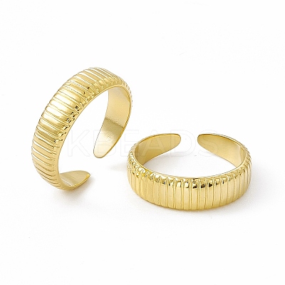 Ion Plating(IP) 304 Stainless Steel Cuff Ring for Women RJEW-C060-16G-1