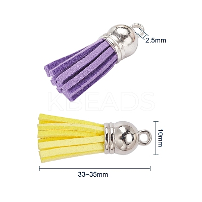 60Pcs 30 Colors Faux Suede Tassel Pendant Decorations FIND-YW0001-13P-1