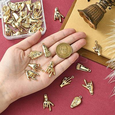 30Pcs 5 Styles Alloy Rhinestone Pendants FIND-CJ0002-42-1